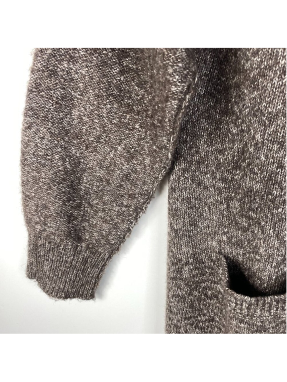 Lucky Brand Women's Cardigan Sweater Open Long Sleeve Brown Knit Pockets Size M - Picture 7 of 11